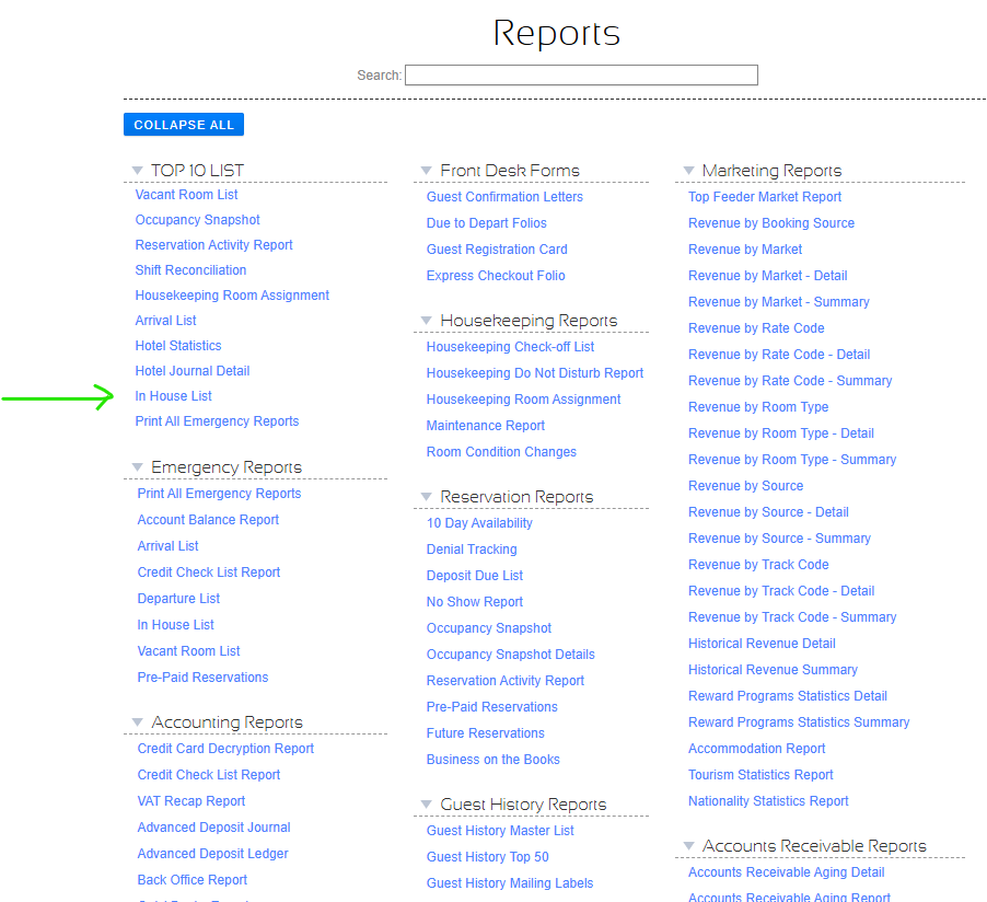 Choice Advantage Run > Reports menu